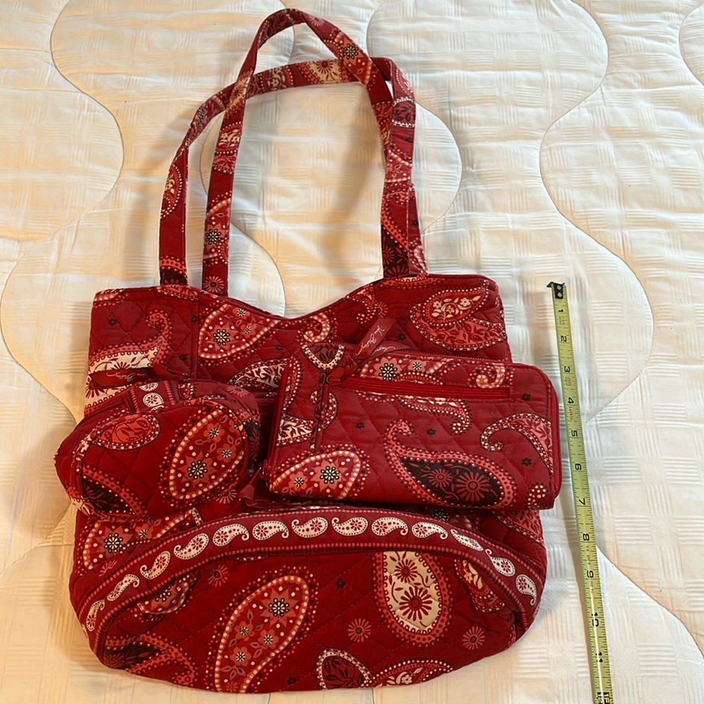 Maroon Paisley, cotton Vera Bradley three piece  superset NWOT